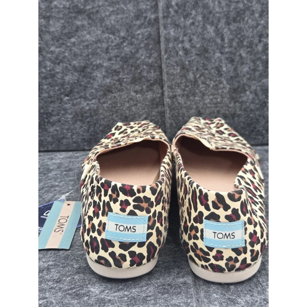 NWOB TOMS Womens Alpargata Slip On Leopard Print Shoes Sz W9 Lightweight Summer